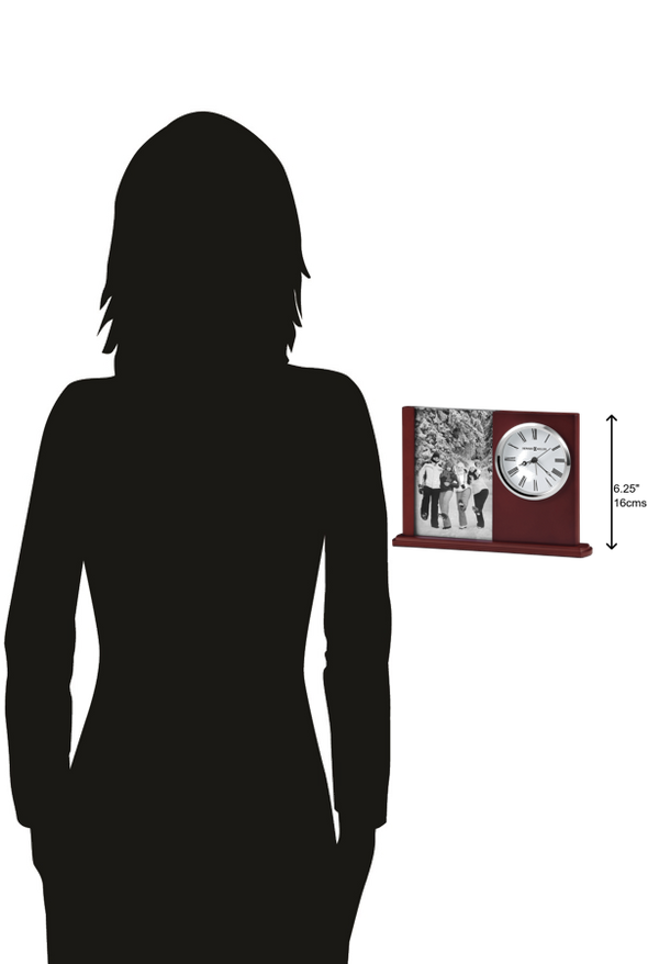 Hekman Furniture 645780 Portrait Caddy Ii Table Clock - Elegant Satin Rosewood Frame With Photo Holder & Quartz Movement  Portrait Caddy Ii Tabletop Clock 645780