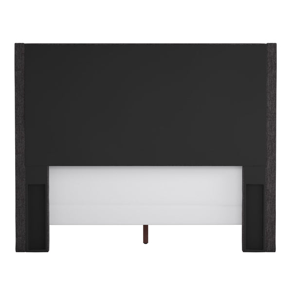 Homelegance By Top-Line Harlyn Tufted Linen Wingback Bed Dark Grey Linen