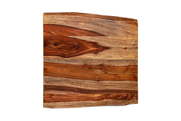 Porter Designs Porter Manzanita Live Edge End Table In Solid Sheesham Wood - Customizable, Heirloom Quality Design Brown Wood 05-196-07-2340w-kit