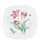 Butterfly Meadow Vibrant Floral & Insect Accent Plate, Chip Resistant Porcelain