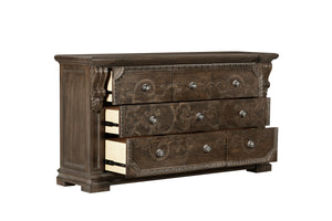 A.R.T. Furniture Vintage Salvage Wren Dresser - Exquisite Walnut Finish, Parawood Solids, Timeless Traditional Elegance Brown, Brown Material, Parawood Solids 231131-2812