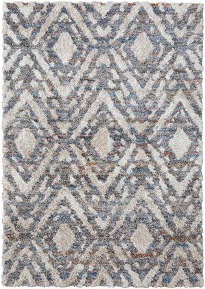 Feizy Rugs Mynka High Pile Geometric Rug - Pet Friendly, Stain Resistant, Stylish For High Traffic Areas Ivory,Gray,Taupe Polyester Myn39iafgrymltp00