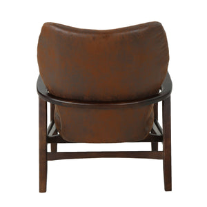 English Elm Christopher Knight Home® - Mid Mid Century Modern Fabric Club Chair with Button-Tufted Back and Accent Pillow, Tapered Birch Legs, Stylish Comfort (31.25˝W x 26.25˝D x 32.75˝H) Brown 59135.00MFBRN