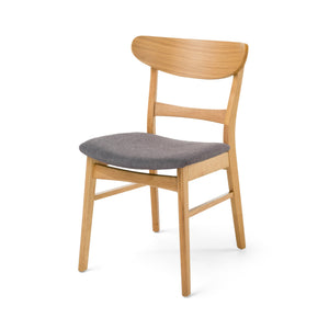English Elm [video] Rubberwood Dining Chairs Set of 2 Upholstered Mid-century Seats for Modern Homes Dark Grey 58915.00OAK