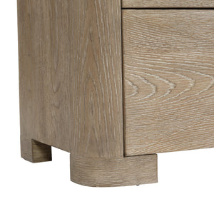 Bernhardt Bernhardt Aventura 40" Nightstand With Pyramid-Front Drawers, Marcona Oak, Soft-Close, Usb Charging 318234