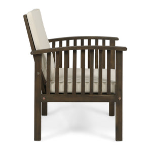 English Elm Casa Acacia Slatted Outdoor Club Chairs Set of 2 with Gray Finish Coastal Patio Seating 63513.00GRY