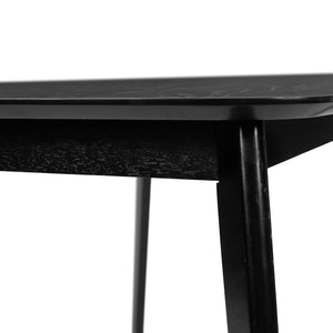 English Elm Christopher Knight Home® - DINING Mid-Century Solid Wood & Faux Wood Top Table with Rubberwood Legs, Sleek Rounded Edge Design Black 58907.00BLK