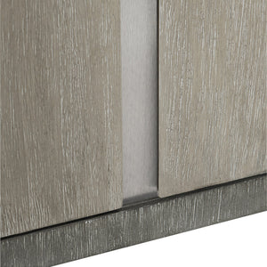 Bernhardt Bernhardt Modern-Rustic Foundations 4-Door Buffet — Two-Tone Light/Dark Shale, Ventilated Media Storage, Heirloom Craftsmanship 306131