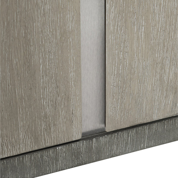 Bernhardt Bernhardt Modern-Rustic Foundations 4-Door Buffet — Two-Tone Light/Dark Shale, Ventilated Media Storage, Heirloom Craftsmanship 306131