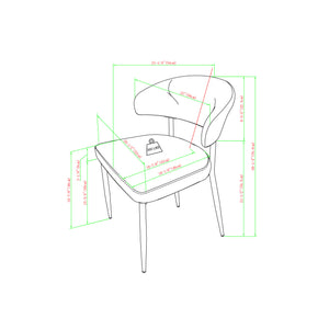 Modern Curved Back Upholstered Dining Chair - Set of 2 Charcoal ALSD1ECL Walker Edison