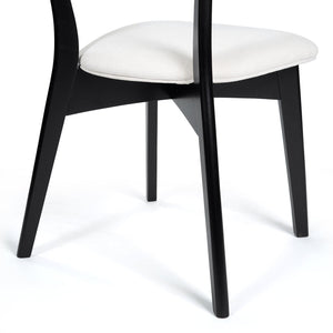 English Elm Christopher Knight Home® - DINING Mid-Century Upholstered Dining Chairs Set of 2 with Rubberwood Splayed Legs and Curved Silhouette Light beige 61760.00OAKLBGE