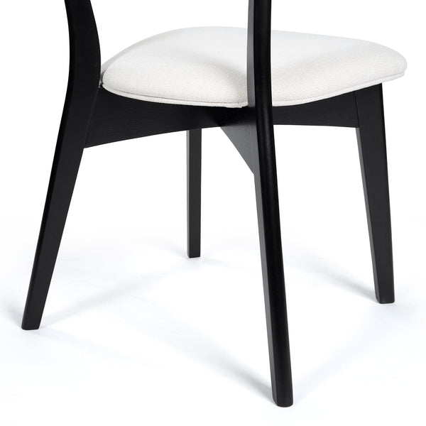 English Elm Christopher Knight Home® - DINING Mid-Century Upholstered Dining Chairs Set of 2 with Rubberwood Splayed Legs and Curved Silhouette Light beige 61760.00OAKLBGE