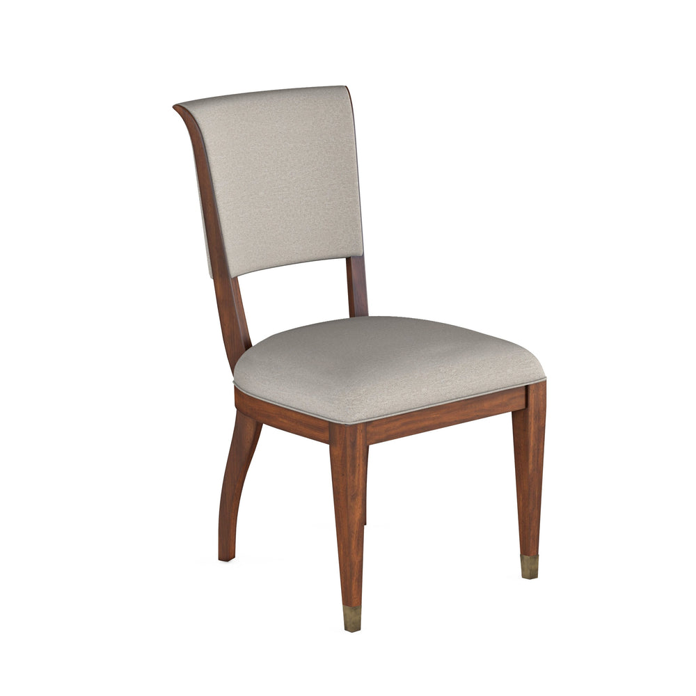 A.R.T. Furniture Newel Side Chair - Vintage Cherry Finish, Upholstered Comfort & Antique Brass Accents - Set Of 2 Required - Set Of 2 Brown, Beige Poplar And Parawood Solids,Cherry Veneers,Foam,Fabric,Metal 294202-1406