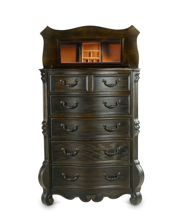 English Elm Steve Silver - Rhapsody Antique-Style Lift Top Chest in Dark Brown Wood — Hardwood Solids, French Dovetail Drawers, Molasses Finish B081P157155