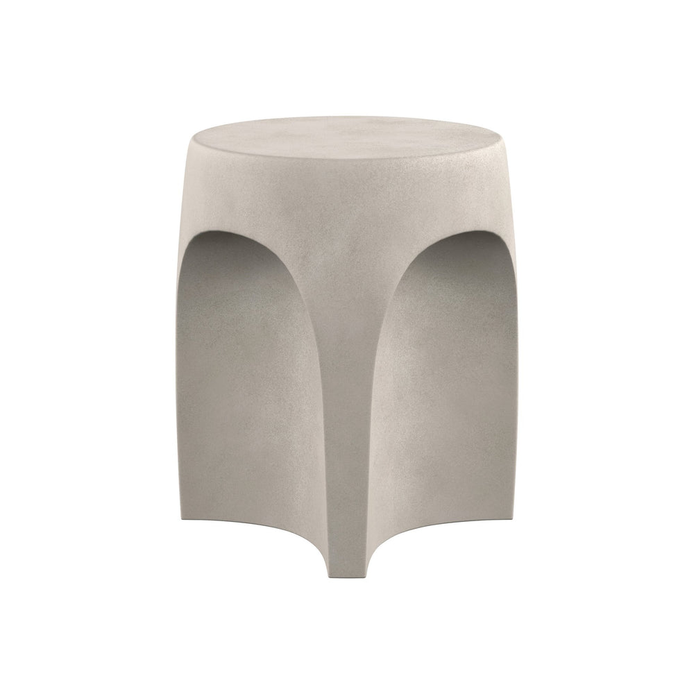 Bernhardt Bernhardt Casa Paros Bedrock Side Table — Sculptural Glass‑Reinforced Concrete Drum With Arched Carvings 317124
