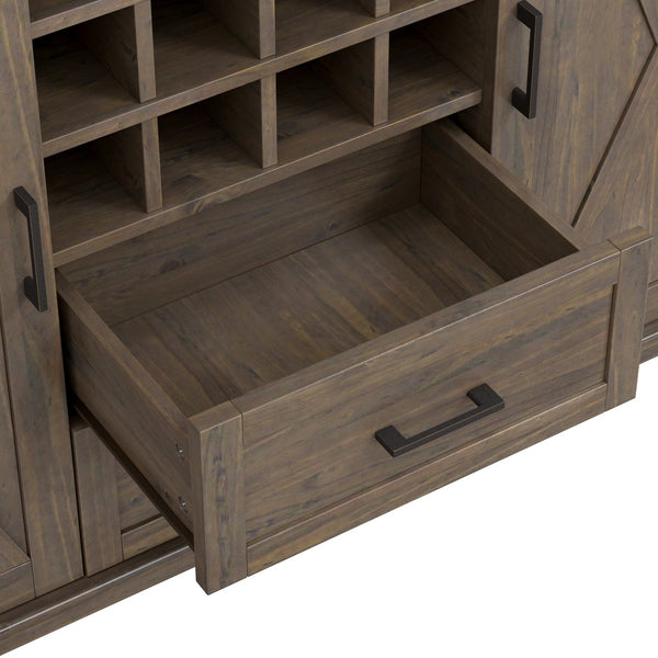 English Elm Ela Handcrafted Sideboard With Wine Rack - Smoky Brown Finish, Stylish Storage For Any Room B136P158611
