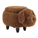 Homelegance By Top-Line Brax Animal Storage Ottoman Brown Polyester