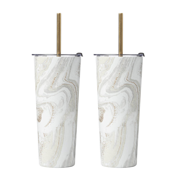 Lenox Cambridge 24 Oz White Geo Insulated Tumblers, Set of 2 NO COLOR METAL E9516WHCB2DS