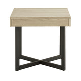 Homelegance By Top-Line Saskai Wood Finish End Table with One Drawer Ivory White MDF