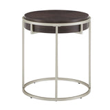 Piper Round End Table with Champagne Silver Metal Base