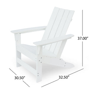 English Elm Encino Outdoor Adirondack Chair All Weather Resin Slatted Patio Seating 68172.00WHI