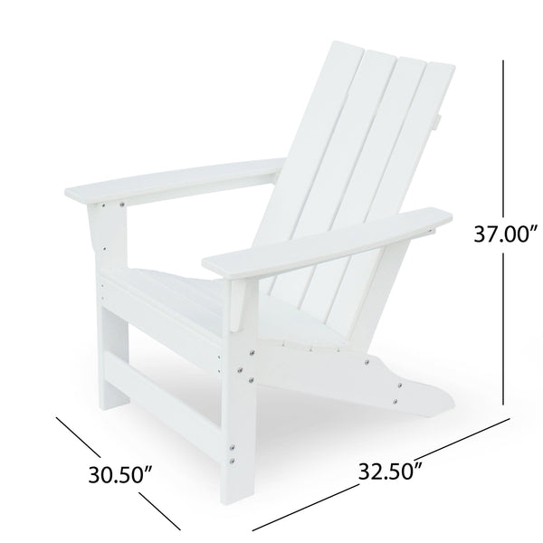 English Elm Encino Outdoor Adirondack Chair All Weather Resin Slatted Patio Seating 68172.00WHI