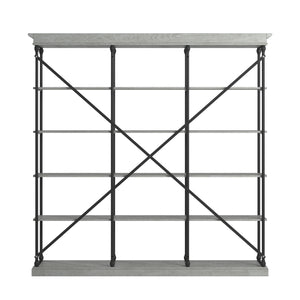 Homelegance By Top-Line Miranda Cornice Triple Shelving Bookcase Grey Wood