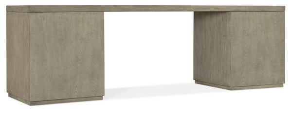 Hooker Furniture Linville Executive 96" Oak Veneer Desk In Mink Finish With Dual Locking Files And Fully Finished Back Medium Wood 6150-10921-85