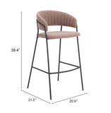 Josephine Barstool - Set of 2 Brown 109674 Zuo Modern