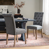 Christopher Knight Home® - Noble House - Aruda Contemporary Fabric Tufted Dining Chairs - Set of 2