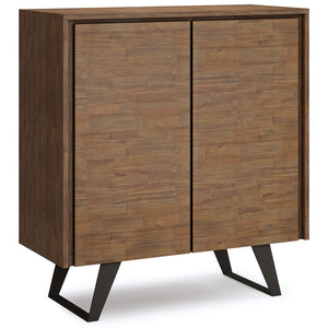 English Elm Lowry Medium Storage Cabinet - Handcrafted Rustic Acacia Wood With Adjustable Shelves & Metal Accents B136P158859