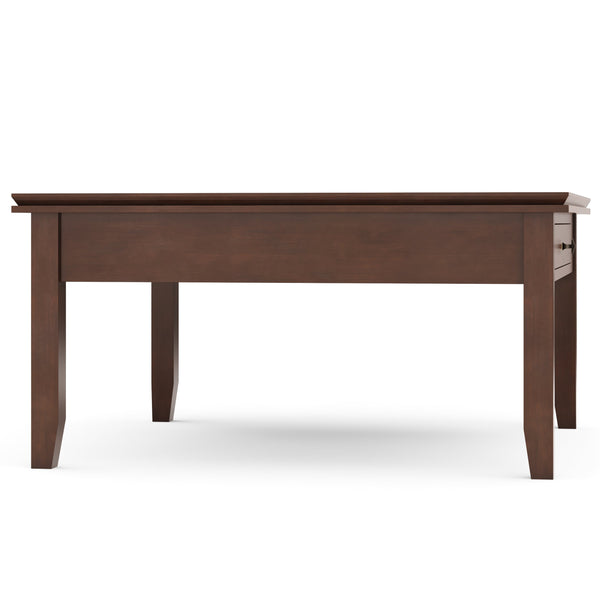 English Elm Artisan Square Coffee Table In Rich Russet Brown – Handcrafted Solid Wood With Storage Drawer B136P158413