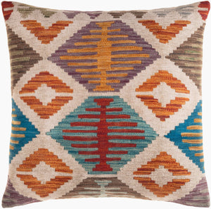 Surya Izmar Elegant 18"X18" Soft Linen-polyester Accent Pillow For Modern Home Décor & Easy Care Dark Purple Polyester,Linen Izr002-2020d