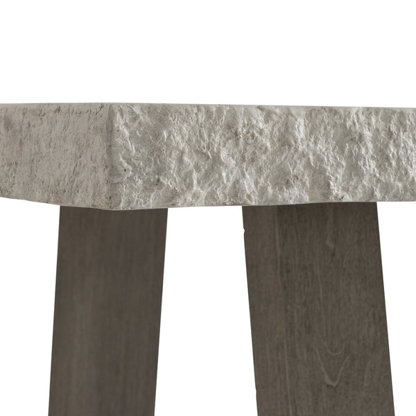Bernhardt Bernhardt Trouville Concrete Top Dining Table With Sculptural Teak Pedestal Base, Weather‑Resistant Elegance K1865