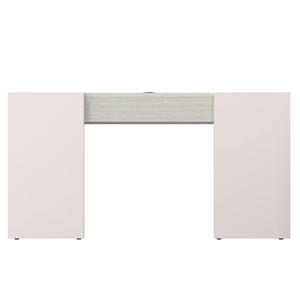 Bernhardt Bernhardt Stratum Desk With Mist Top & Fossil Faux Stone Ends, Polished Nickel Pulls, Usb/Ac D22514