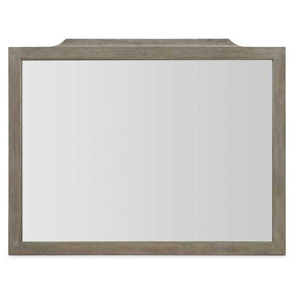 Bernhardt Bernhardt Albion Mirror Pewter Wood Frame 46" X36" Casual-Traditional Curved Top Inset Glass 311321