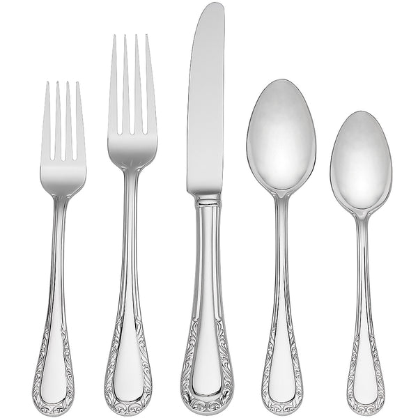 Lenox Venetian Lace 5-Piece Place Setting Metallic, STAINLESS METAL 812652