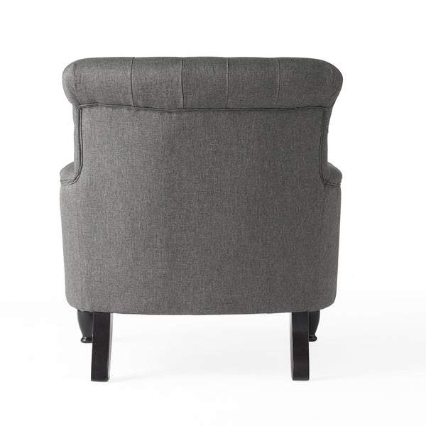 English Elm Christopher Knight Home® - CLUB CHAIR Dark Gray Fabric Accent Chair — Plush Deep Seat, Sturdy Frame, Modern Living Room Style 57752.00DGAY