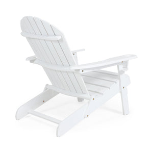 English Elm Christopher Knight Home® - BELLWOOD Adirondack Chair with Folding Design, Rustic Outdoor Wood Seat, Built-In Cup Holder Comfort White 37.75 L x 26.75 W x 8.5 H 68940.00WHI
