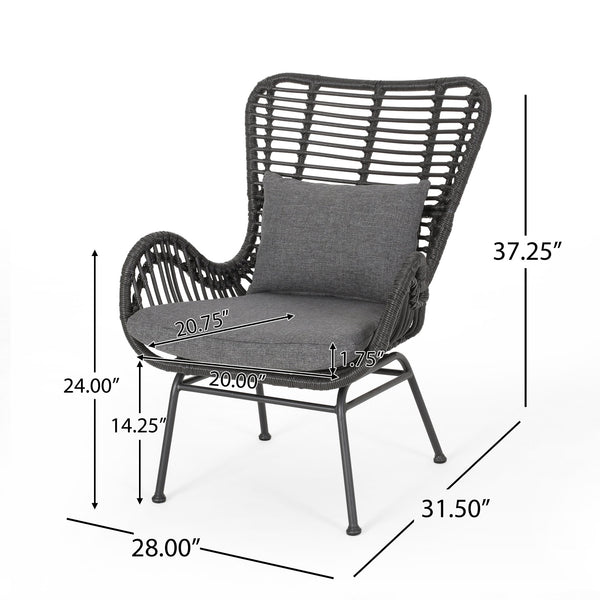 English Elm Tapscott All-weather Rattan Outdoor Accent Chairs Set of 2 with Cushions 65044.00GRY