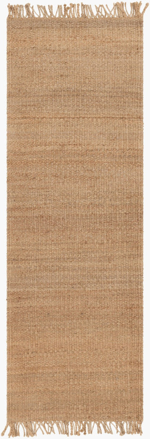 Livabliss Jute Hand-woven Area Rug Natural Fiber Fringe Border Farmhouse Living Room Accent Beige 2'6" x 8' J-268