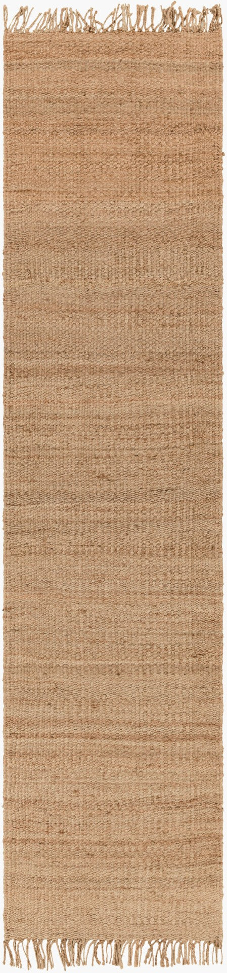 Livabliss Jute Hand-woven Area Rug Natural Fiber Fringe Border Farmhouse Living Room Accent Beige 3' x 12' J-312