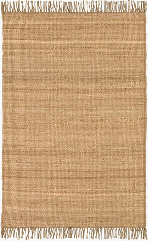 Livabliss Jute Hand-woven Area Rug Natural Fiber Fringe Border Farmhouse Living Room Accent Beige 10' x 13'6" J-1014