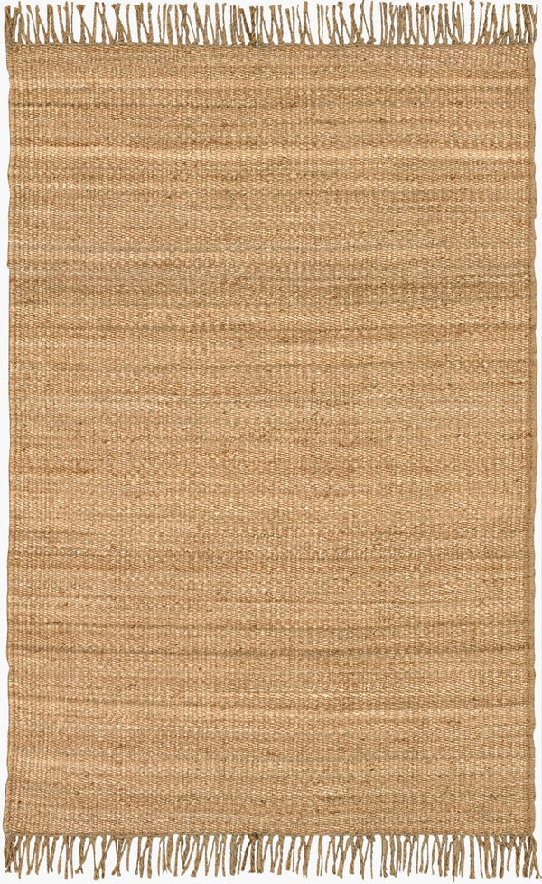 Livabliss Jute Hand-woven Area Rug Natural Fiber Fringe Border Farmhouse Living Room Accent Beige 10' x 13'6" J-1014