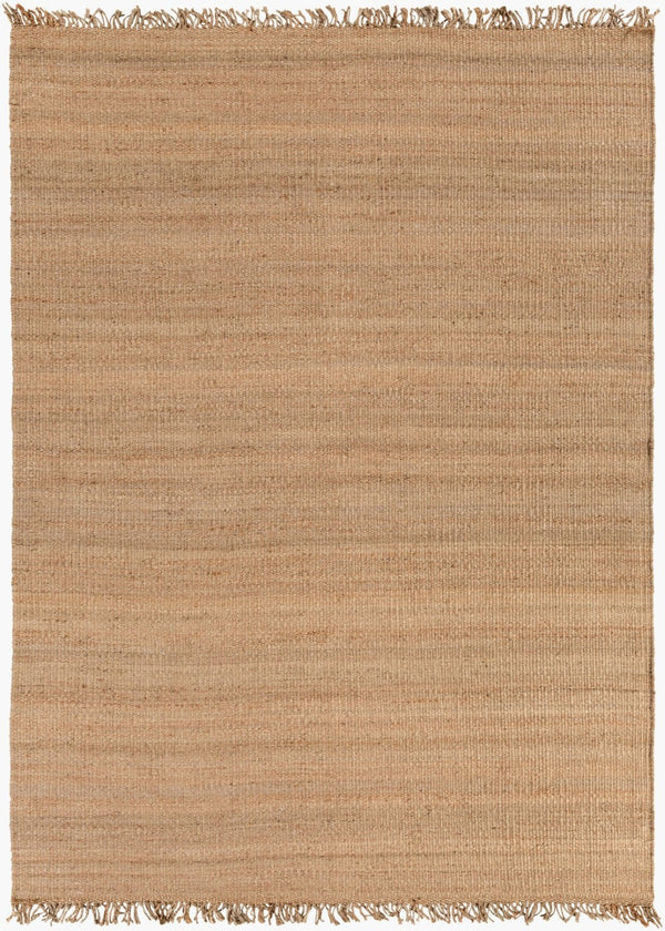 Livabliss Jute Hand-woven Area Rug Natural Fiber Fringe Border Farmhouse Living Room Accent Beige 8' x 10'6" J-811