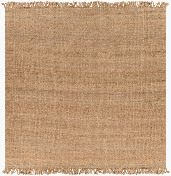 Livabliss Jute Hand-woven Area Rug Natural Fiber Fringe Border Farmhouse Living Room Accent Beige 8' x 8' Square J-8SQ