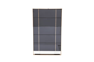 VIG Furniture Cartier Modern Black Chest With Rosegold Frame, 5 Soft-Close Drawers, High-Gloss Luxe Storage VGVCJ-A002-5H