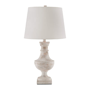 Homelegance By Top-Line Elvena Textured Off-White 1-Light Accent Table Lamp Nickel Resin