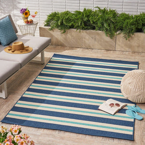 Christopher Knight Home® - Noble House - Tuvia Indoor Geometric 5 X 8 Area Rug, Blue and Ivory