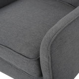 Christopher Knight Home® - Noble House - Felicity Mid Century Charcoal Fabric Arm Chair